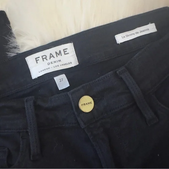 Frame Denim Black Skinny Jeans - Picture 6 of 7